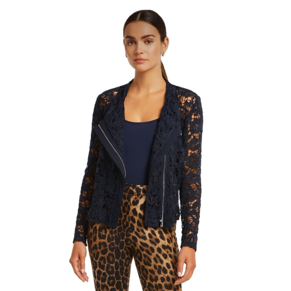 Kate & Mallory,  Navy Crochet Cardigan